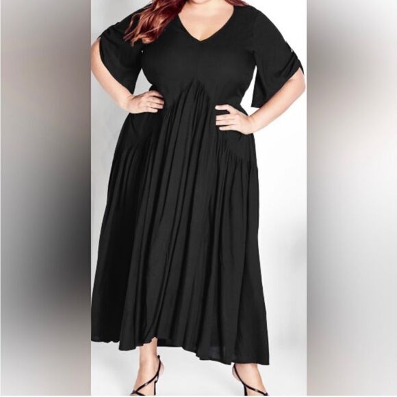 Avenue Val Solid Black Dress Size 22/24 Or XL/XXL - Picture 1 of 9